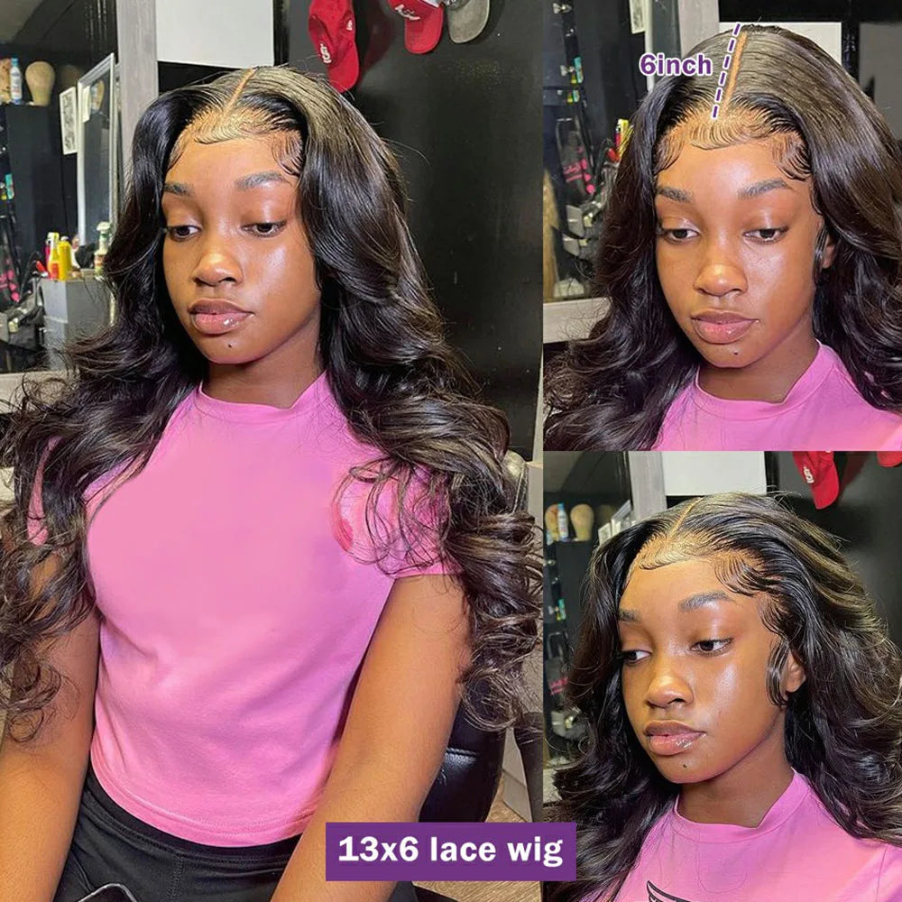 13x4/13x6 Body Wave Transparent Lace Front Wig – HD Bling Hair, 180% Density Human Hair, 4x4 Lace Closure for Women