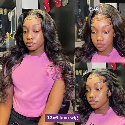13x4/13x6 Body Wave Transparent Lace Front Wig – HD Bling Hair, 180% Density Human Hair, 4x4 Lace Closure for Women