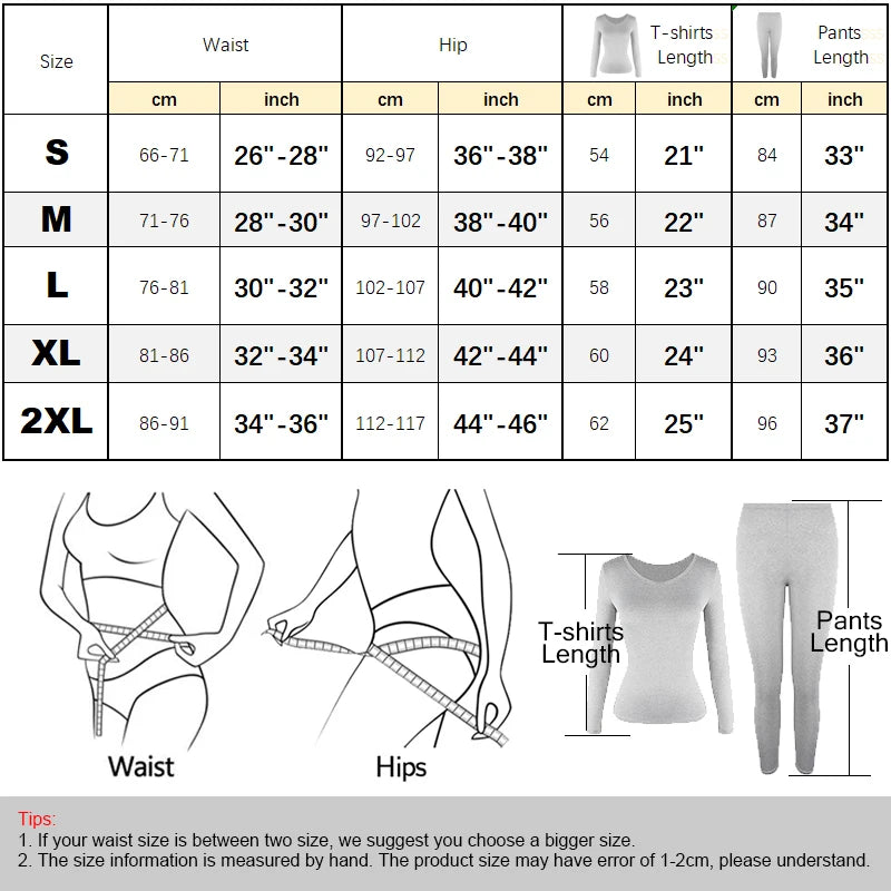Winter Women's Thermal Underwear Set: Long-Sleeved Top and Trousers - Warm Lingerie 2-Piece Seamless Long Johns