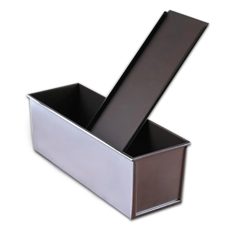 Aluminum Alloy Non-Stick Toast and Bread Loaf Pan – Black Cake Mold with Lid, Available in 250g to 1000g Sizes