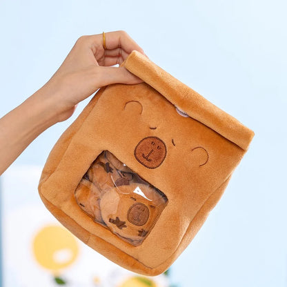 Cartoon Capybara Plush Snack Bag – Adorable Stuffed Capibara Doll Toy Creative Pudding Bag Kawaii Gift for Kids