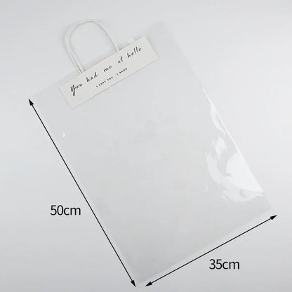 5/10PCS Transparent Flower Wrapping Bags – Gift Packaging with Handle for Weddings, Birthdays, Candy & Flower Box Decor