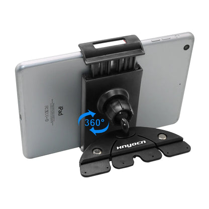 Car CD Slot 360° Rotating Tablet & Phone Holder – Universal Stand for 4–11” iPad, Samsung, Xiaomi