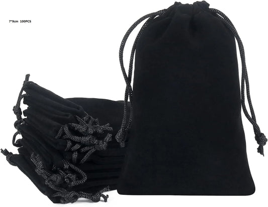 100pcs Velvet Drawstring Bags 7x9cm – Jewelry Packaging, Gift, Wedding & Party Favor Pouches