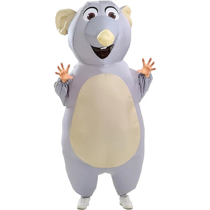 Adult Big Gray Rat Inflatable Costume – Mouse Cosplay Suit for Halloween & Party, Novel Animal Inflatable Prop