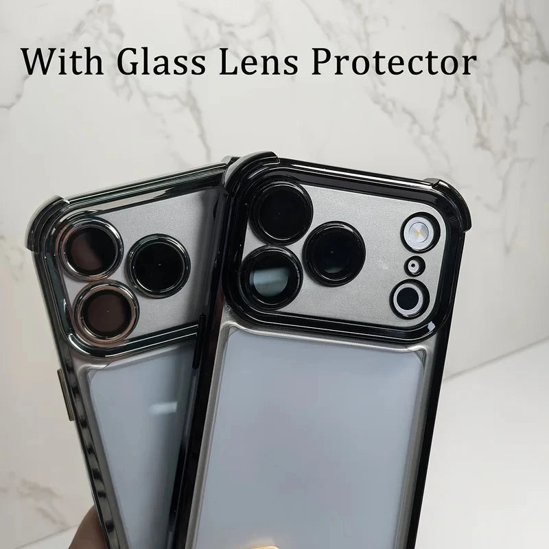 Luxury Clear Shockproof iPhone Case - Wrist Strap, Lens Protector & Protective Cover