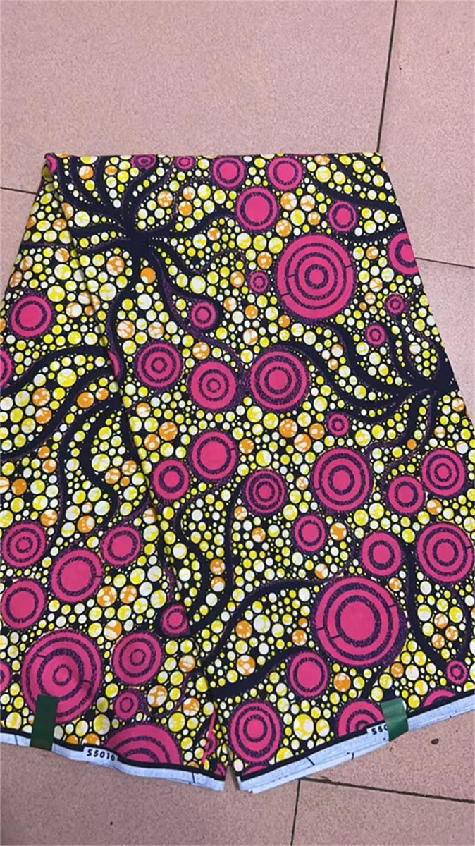 African Ankara Wax Print Fabric - 100% Cotton Soft Nigerian Real Wax Material for Women’s Party Dresses