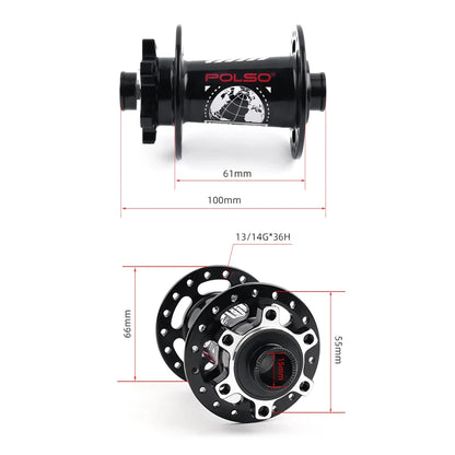 POLSO MH011 MTB Bike Hub – 32H/36H Mountain Hub for 8-12 Speed, 100x15mm & 142x12mm Disc Brake Bicycle