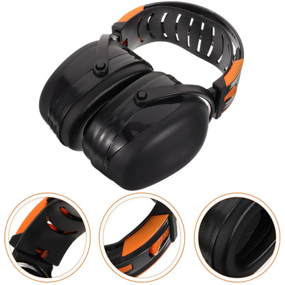 Adjustable Noise-Reducing Ear Muffs - Soundproof Industrial Hearing Protection Headphones in Black