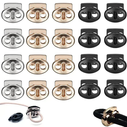 10PCS Twin Hole Metal Cord Lock Set – 4–5.5mm Drawstring Stoppers for Shoelaces & Sportswear Accessories