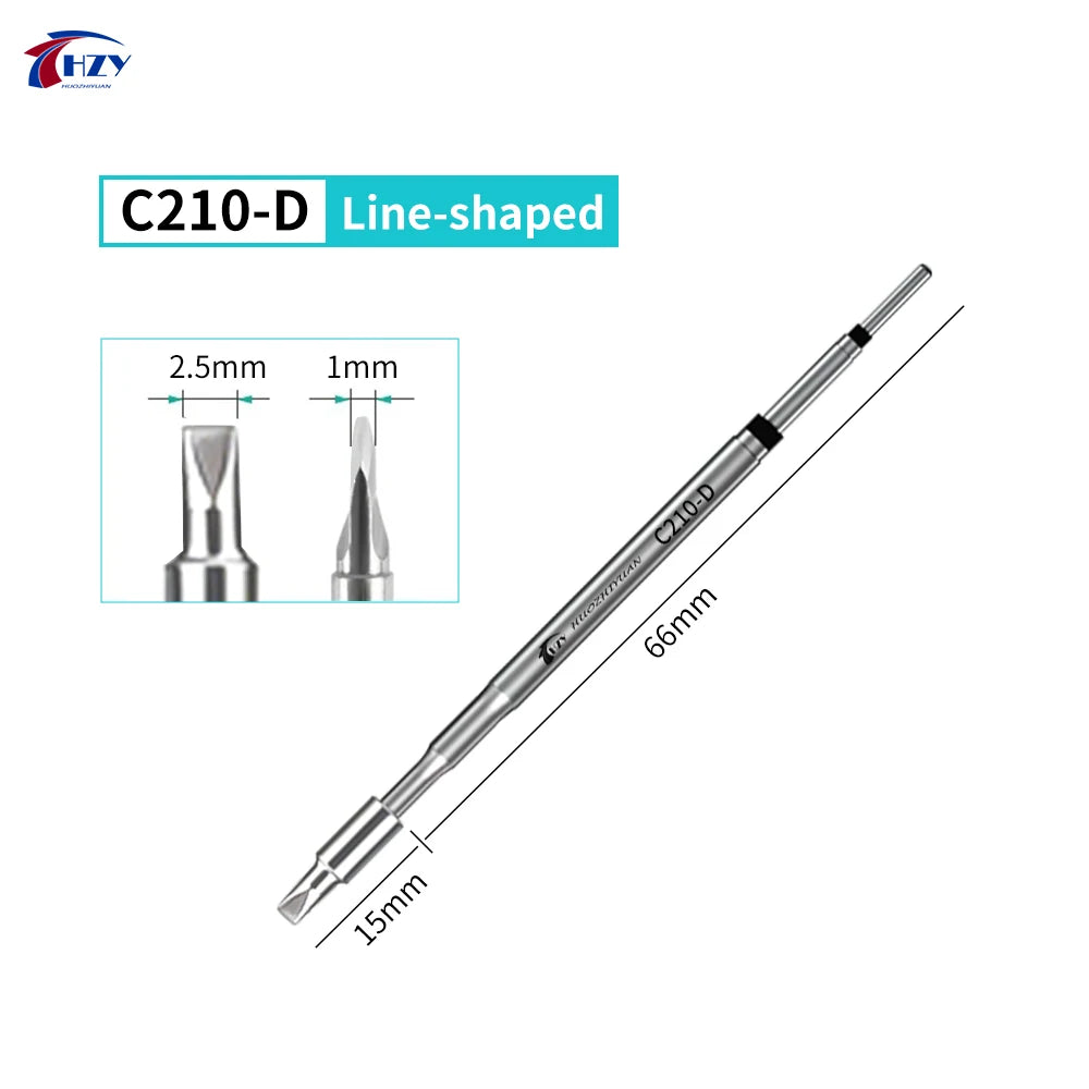 HZY C210 Series Soldering Iron Tips - Replacement Welding Heads for JBC, Sugon T26 & T3602 Stations