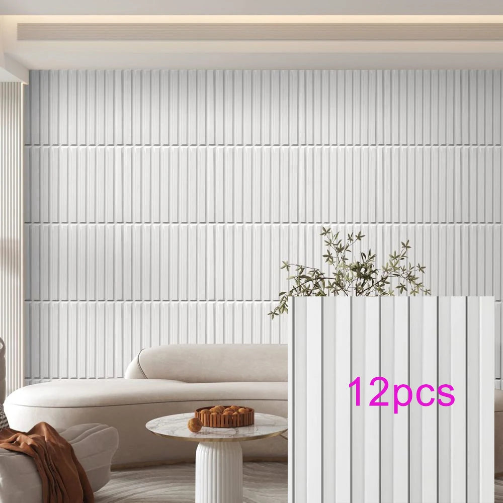 KUUJOJO 3D Textured Wall Panels – Indoor Wall Decoration for Living Room, Bedroom, Hotel, Office, Tape