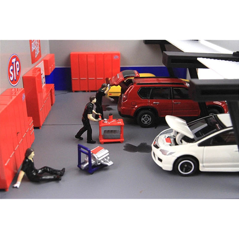 RM 1:64 Automotive Repairman & Tools Micro Mini Figure Model — Diecast Scene Collectible
