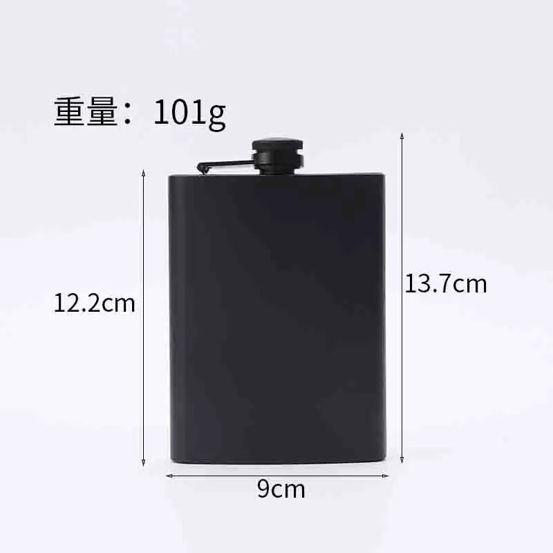 304 SS Portable Hip Flask – Black Whiskey, Vodka, Wine Bottle (6-12oz), Outdoor Bar Party Drinking Utensil