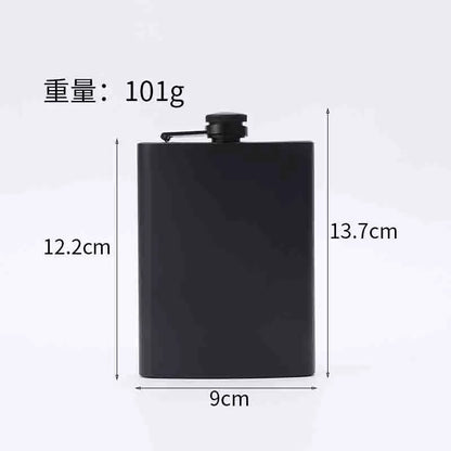 304 SS Portable Hip Flask – Black Whiskey, Vodka, Wine Bottle (6-12oz), Outdoor Bar Party Drinking Utensil