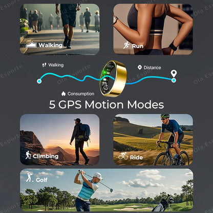 2026 Smart Ring Health Tracker – Heart Rate, Blood Pressure, Sleep & Motion Monitoring IP68 Waterproof Fitness Ring for Men & Women, Holiday Gift Wearable