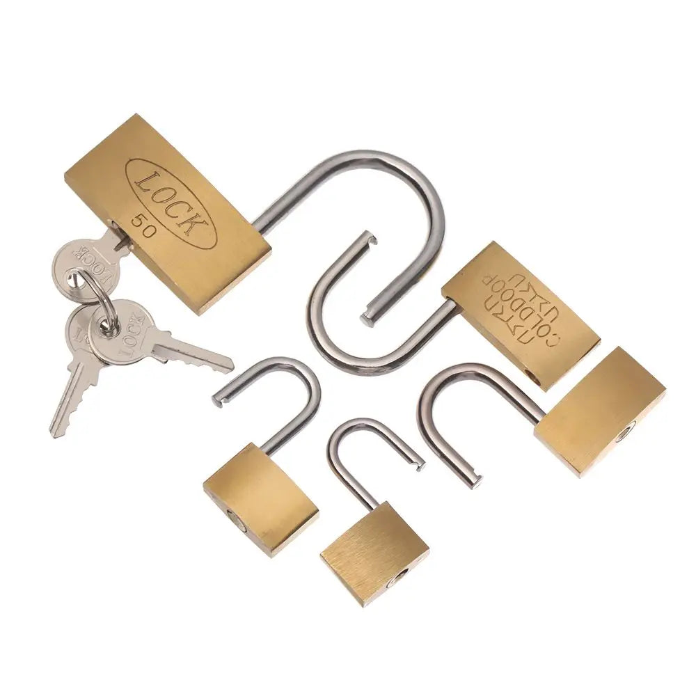 Small Copper Padlock – Mini Luggage, Box, and Case Lock for Home Improvement & Daily Use