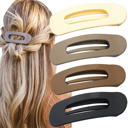 4Pcs Frosted Large Hair Clips Set – Solid Color Acrylic Non-Slip Toothed Hairpins for Women Fashion Hair Accessories