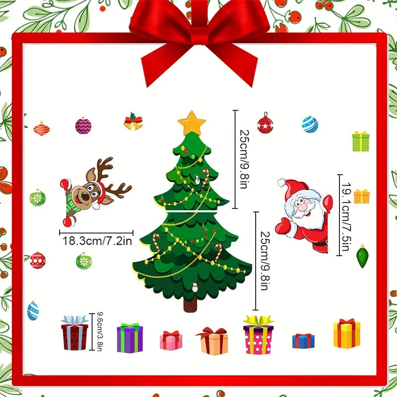 Magnetic Christmas Tree Fridge Decor – Santa & Reindeer Holiday Magnets for Refrigerator & Metal Surfaces