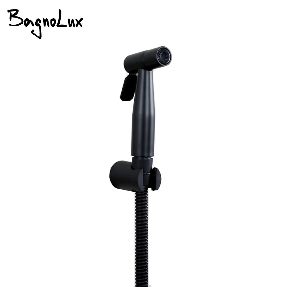 New Handheld Bidet Toilet Sprayer — Luxurious Portable Shattaf with Black Matt Alba Plate for Bathroom