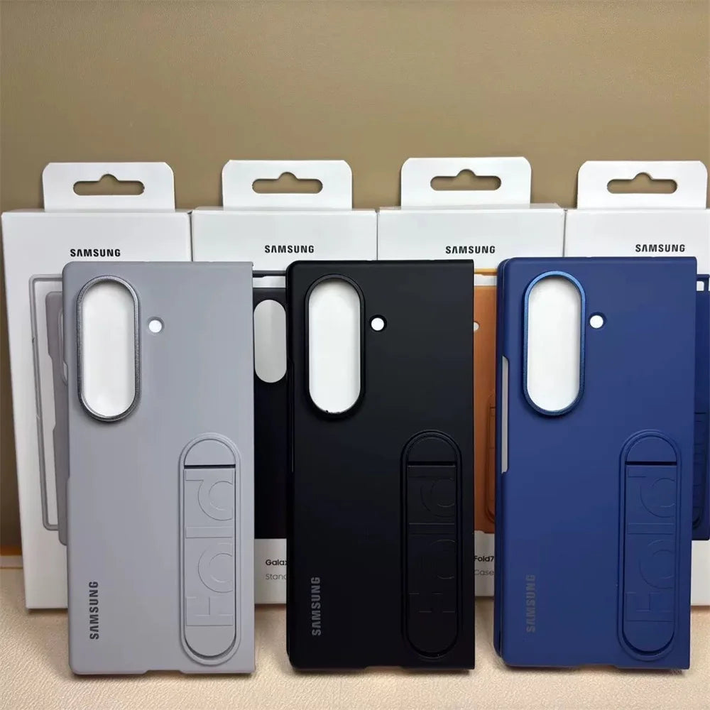 Luxury Standable Matte Silicone Phone Case for Samsung Galaxy Z Fold 6-7 – Skin Feel Full-Back Protective Cover