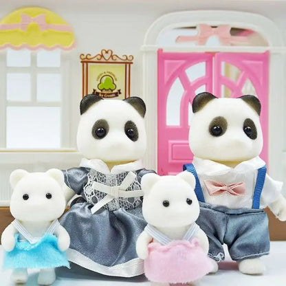 Simulation Forest Rabbit Family Playset – Mini DIY Rabbit & Bear Figure Toys for Kids Gifts