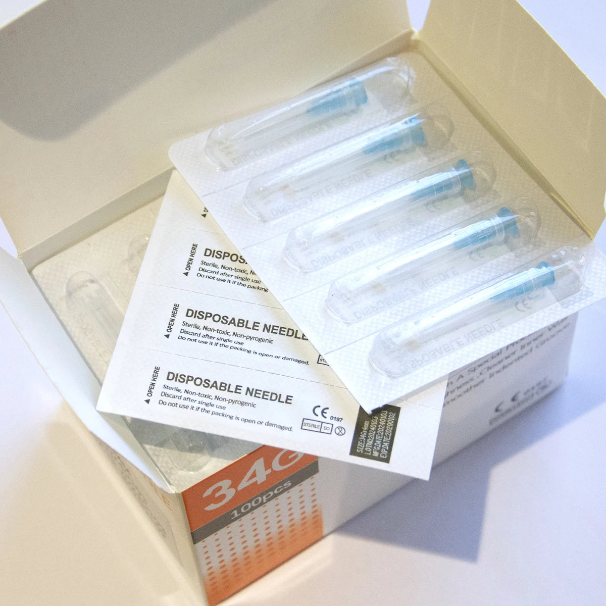 30G-34G Painless Injection Needles — Transparent Syringe Glue Clear Tip Caps, Pharmaceutical Needles (1.5/2.5/4/6mm)