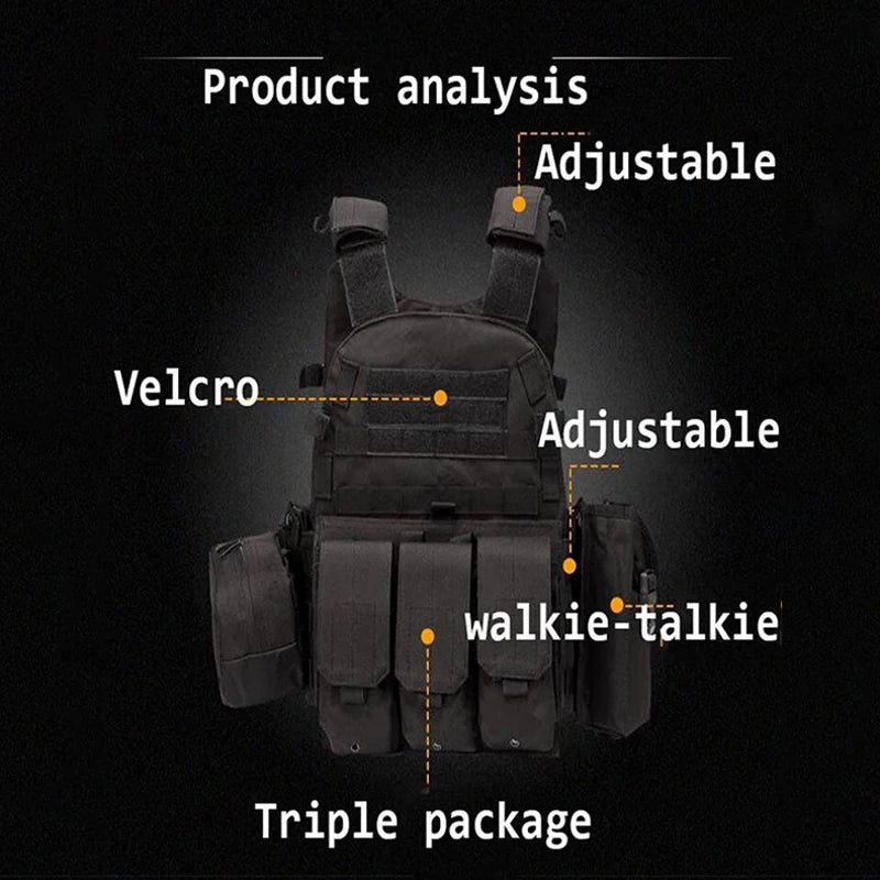 Multi-Function Tactical Vest for Training & Combat - Weight-Bearing CS Training Gear, 1PC Combination