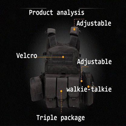 Multi-Function Tactical Vest for Training & Combat - Weight-Bearing CS Training Gear, 1PC Combination