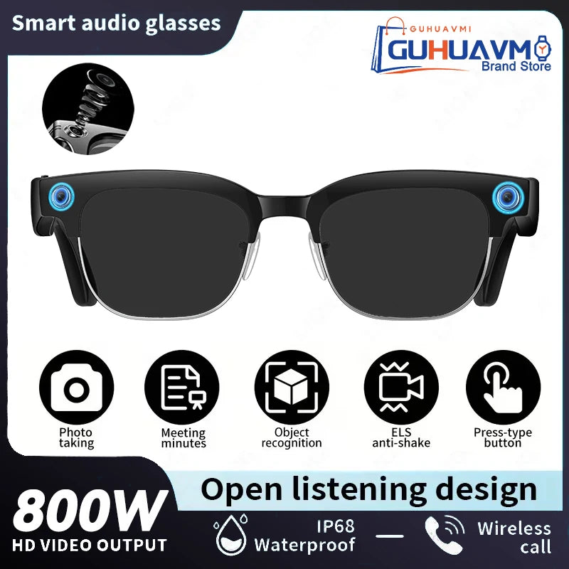 2026 AI Smart Glasses with 120+ Language Translation – 800W Camera, 8K Video, Music & Call Functions, Color-Changing Business Glasses for Men