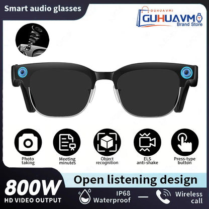 2026 AI Smart Glasses with 120+ Language Translation – 800W Camera, 8K Video, Music & Call Functions, Color-Changing Business Glasses for Men