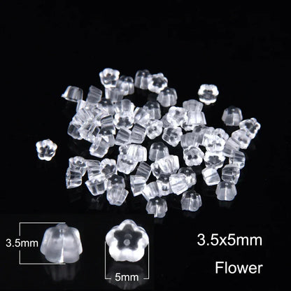 50–2000PCS Soft Silicone Earring Back Stoppers – Clear Rubber Stud Earring Safety Backs, DIY Jewelry Findings Accessories for Secure Fit