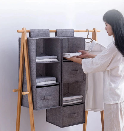 Hanging Cabinet Organizer for Underwear and Closet Storage — Wardrobe Rack Shelf Drawer Box