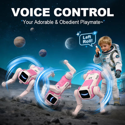 RC Intelligent Robot Dog – AI Voice Control Programmable Singing & Dancing Bionic Stunt Robot Toy