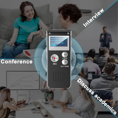 Mini Digital Voice Recorder – MP3 & USB, High-Quality 1536kbps with Playback Function