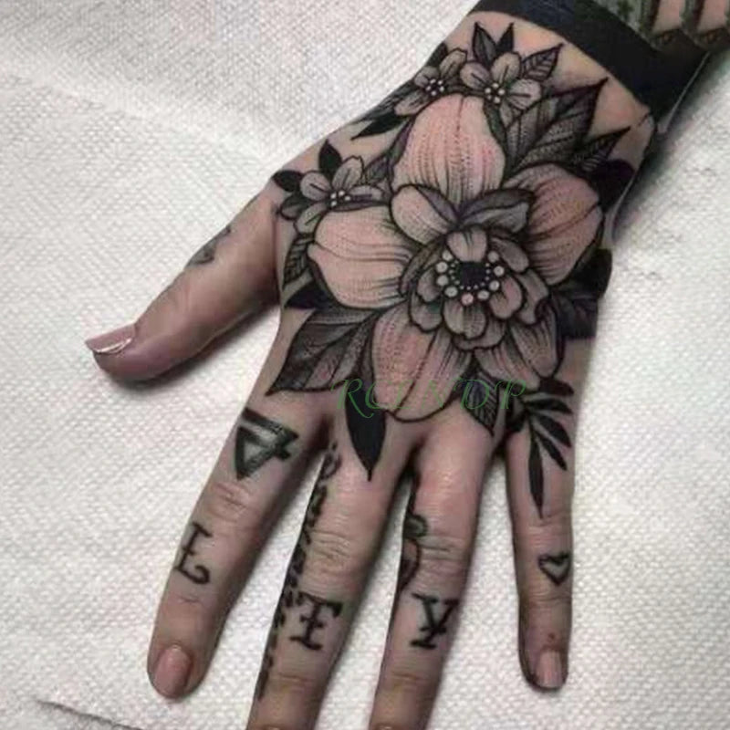 Waterproof Temporary Rose Flower Tattoo Stickers – Fake Flash Body Art for Men & Women Hands and Body