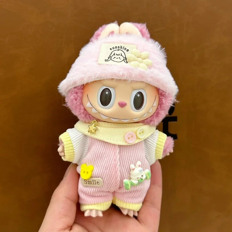 17cm Labubu Doll Accessories – Fashionable Clothing for V1/V2/V3 Labubu Dolls, Cute Toy Birthday Gift