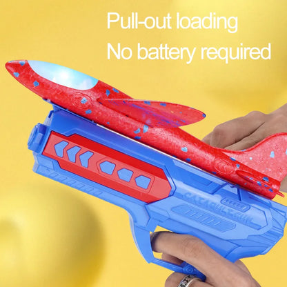 Outdoor Catapult Gun Toy for Children - Foam Plane Launcher with 15M Range - Airplane Shooting Roundabout Sports Toy - Ideal Boy's Birthday Gift