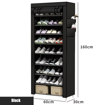 Non-Woven Multi-Layer Shoe Rack – Dormitory Door Cabinet, Space-Saving, Economical, Dustproof Home Storage Box