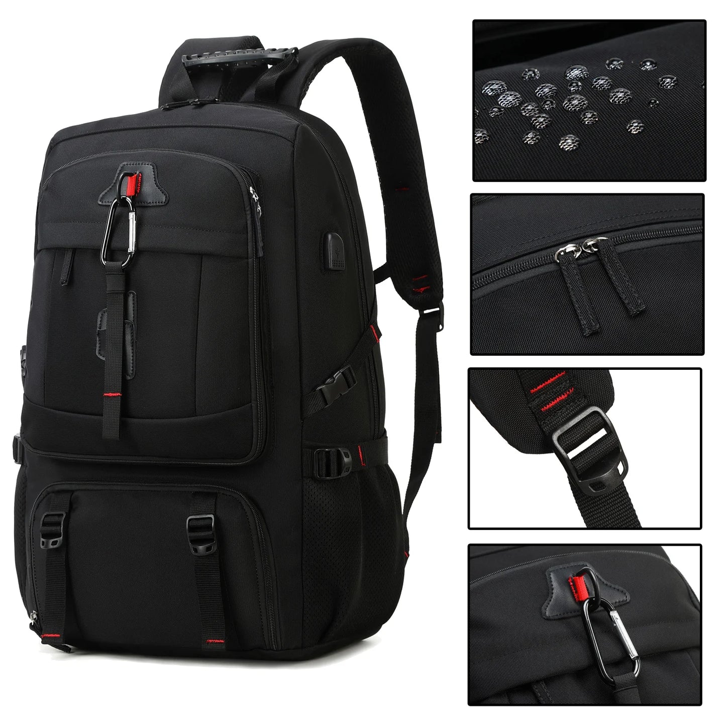 Men's 50L Waterproof Travel Backpack | Large Capacity Hiking and Camping Backpack | Carrying Bag with Shoe Compartment