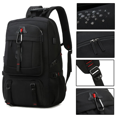 Men's 50L Waterproof Travel Backpack | Large Capacity Hiking and Camping Backpack | Carrying Bag with Shoe Compartment