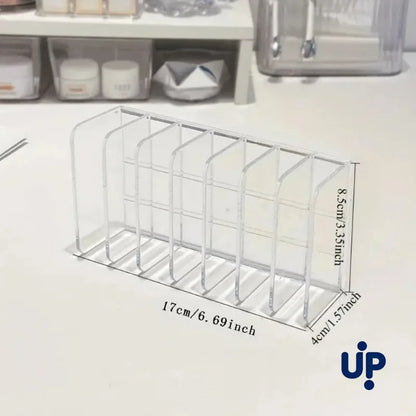 7-Slot Transparent Cosmetic Organizer - Multi-Functional Makeup Storage Holder for Home, Office & Bathroom