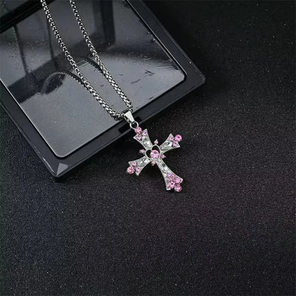 European & American Retro Gothic Cross Necklace – Unisex Hip-Hop Fashion Pendant for Men & Women, Street Style Trendsetter Jewelry Accessory