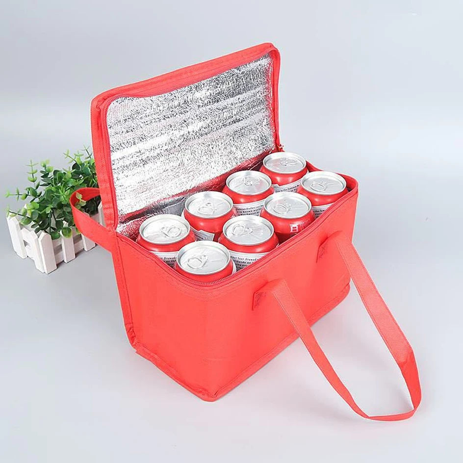 Portable Insulated Lunch Cooler Bag – Folding Thermal Picnic Tote, Ice Pack Food & Drink Carrier, Beer Delivery Bag