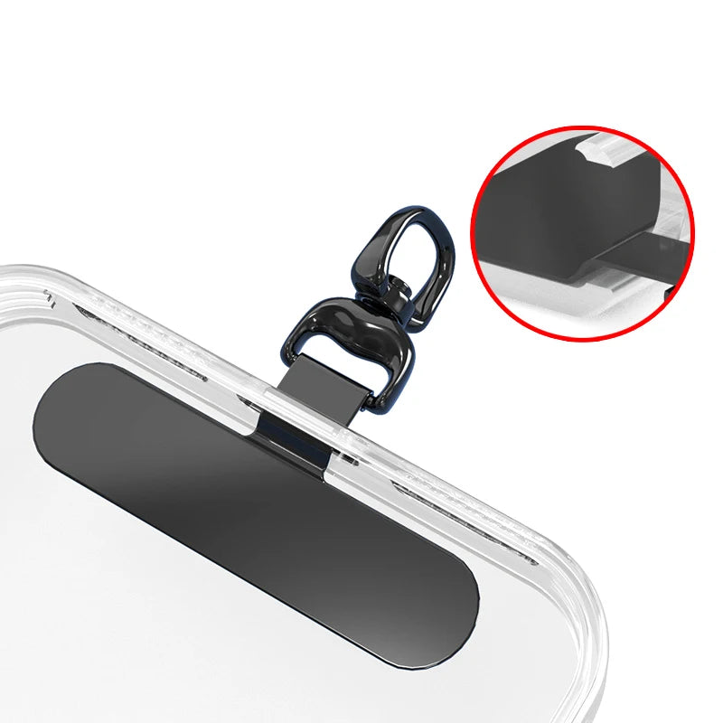 0.3mm Metal Phone Tether Tab – 360° Rotating Phone Lanyard Patch Clip Replacement Hanging Strap Gasket Accessory