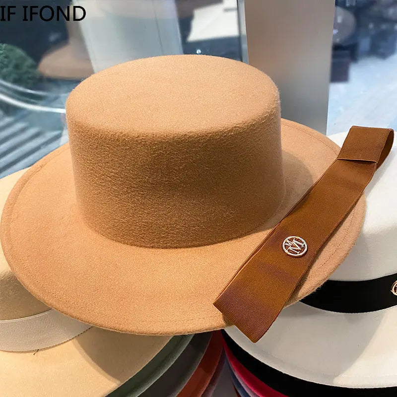Fedora Hats for Women and Men - Elegant Fashion Bowler Dress Caps with Ribbon Band, Felt Jazz Hat for Weddings, Church, Panama Style