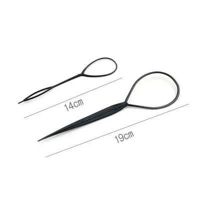 Ponytail Creator Styling Tool Set - Plastic Topsy Tail Loop Hair Braid Maker for Women & Girls