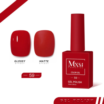 Mxsi 15ml Gel Nail Polish - Neon Brown, Royal Blue, Red, Green & Nude UV Gel Lacquer Colors for Nail Art