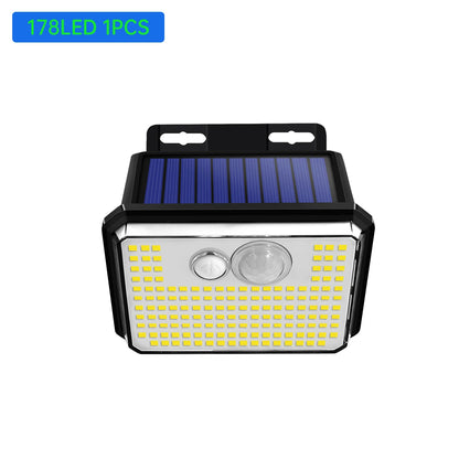 IP65 Waterproof 148 LED Solar Motion Sensor Outdoor Garden Light, Super Bright Wall-Mounted Security Lamp with 3 Lighting Modes