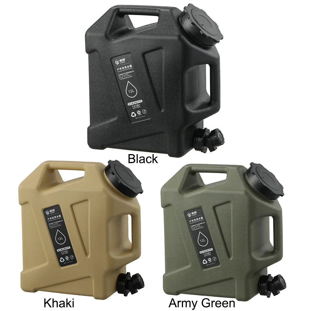 12L Portable Camping Water Container – Large Capacity Outdoor Water Bucket with Detachable Faucet for Picnic & Travel
